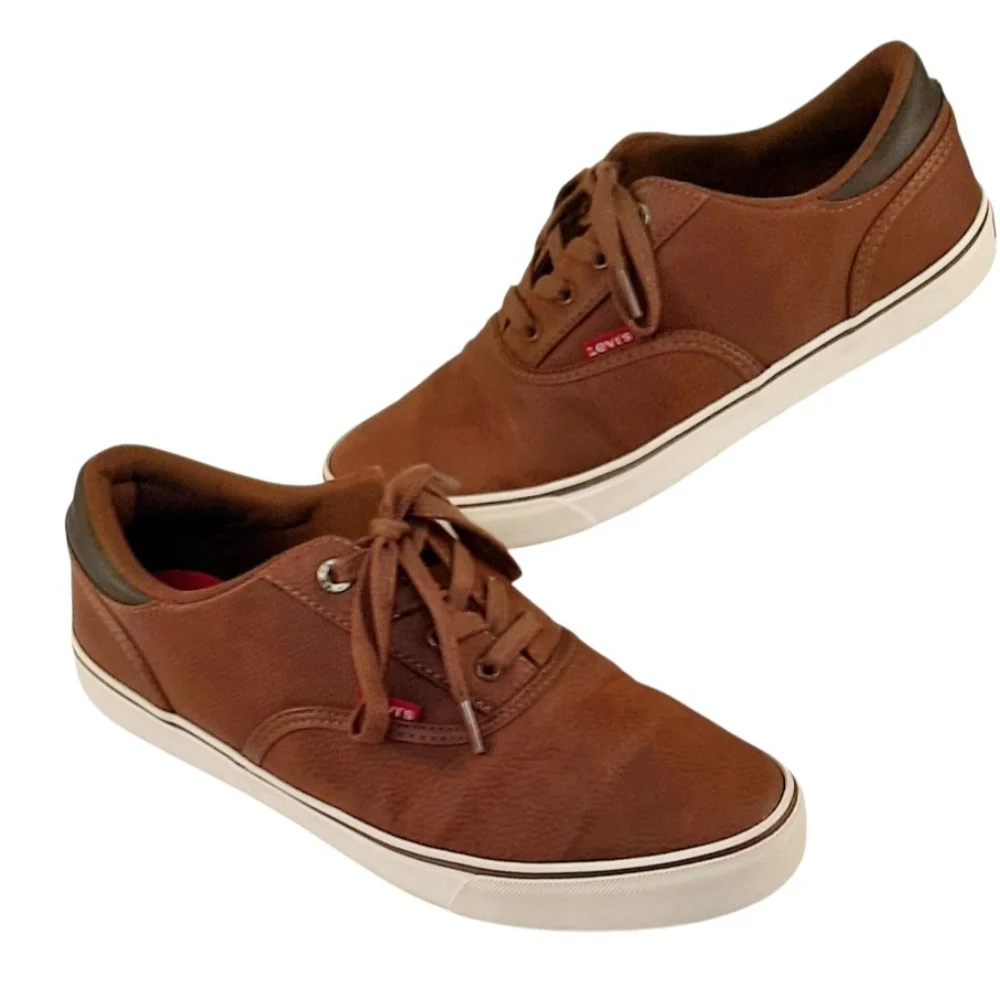 Size 9.5 M Ethan Perf Waxed Brown Men's Comfort Sneakers RETAIL $55Shoe